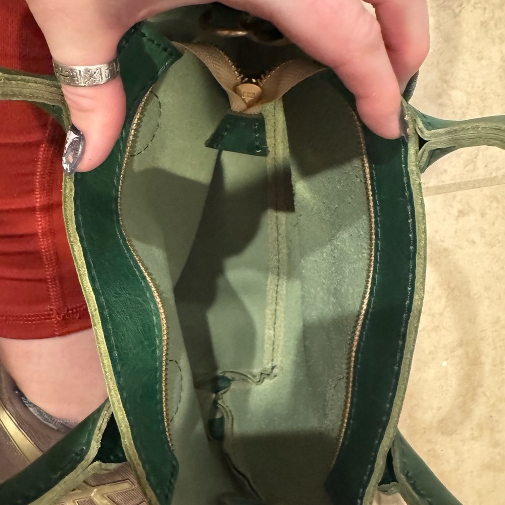 Stylish Green Mini Leather Bag-Raindrop Crossbody in Cowboy Mint PLG - Picture 3 of 7